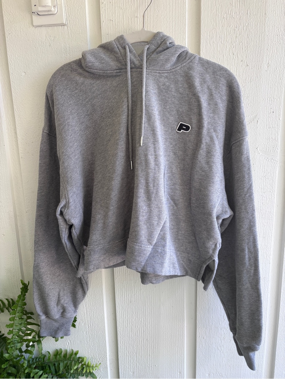 Prozis Gray Cropped Hoodie with P Logo